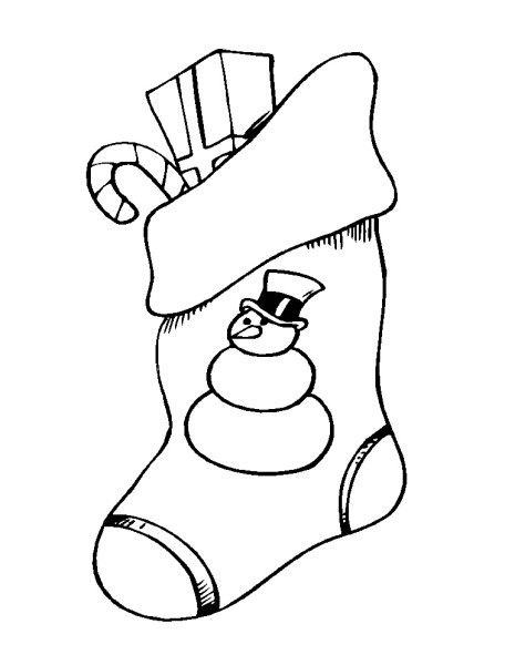 Рождественский носок раскраска