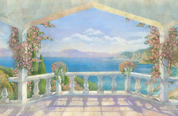 Аффреско пейзаж море