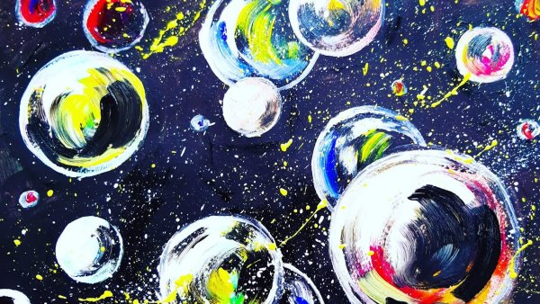 Мыльные пузыри красками