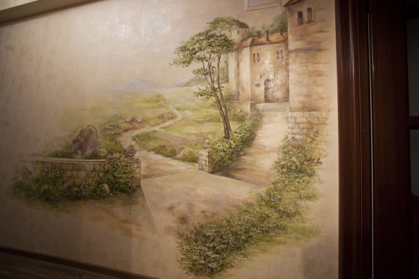 Монохромные фрески на стену