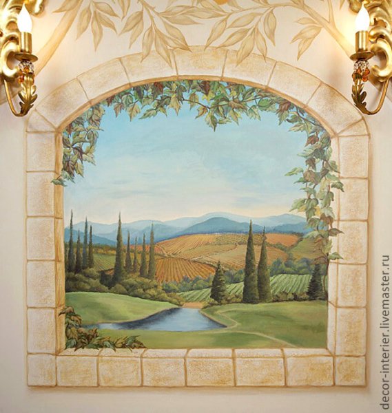Роспись стен пейзаж