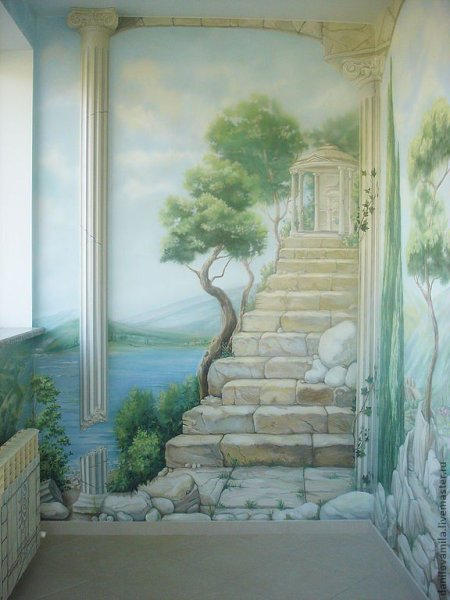 Угловая роспись на стену