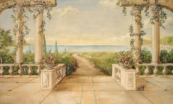 Фрески классический пейзаж Рим