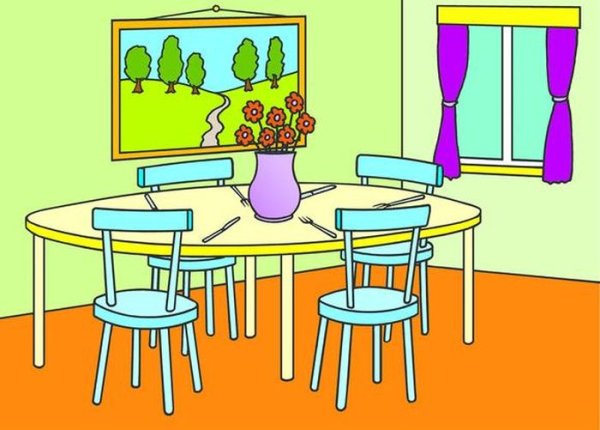 Мультяшная столовая комната
