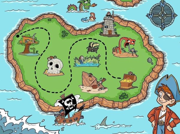 Карта пирата остров сокровищ