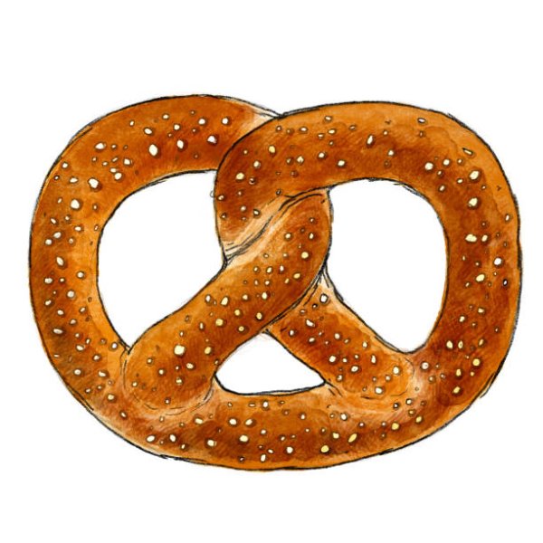 Крендель на белом фоне