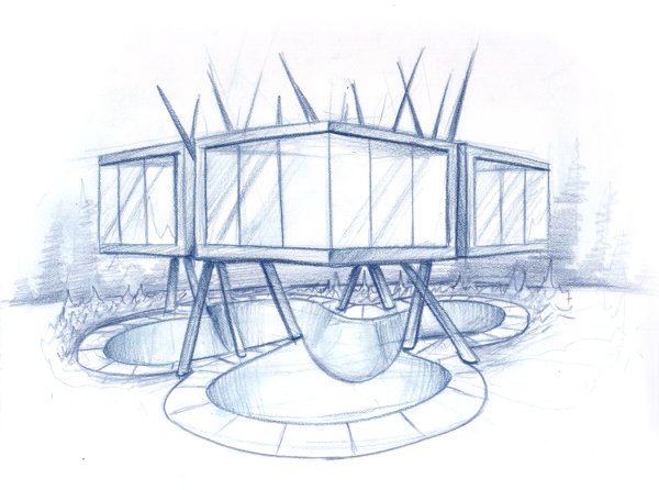 Дом будущего зарисовка