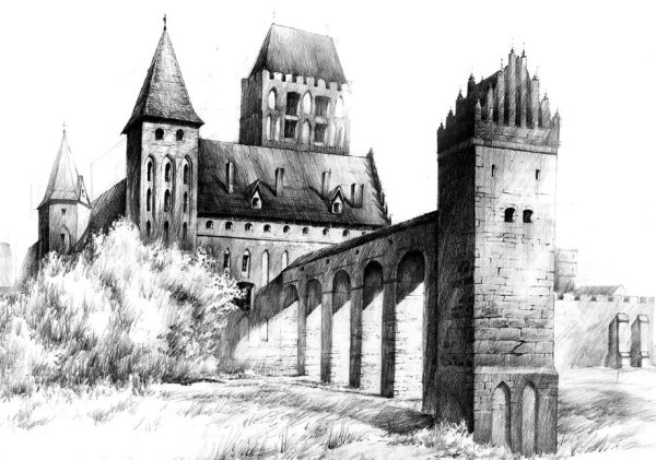 Замок Дракулы иллюстрация