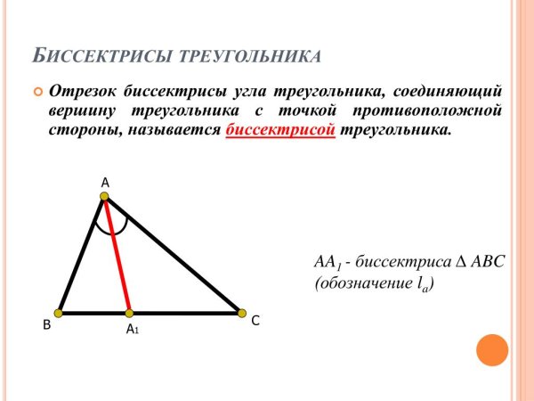 Биссектриса в произвольном треугольнике