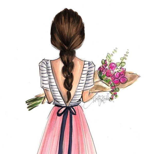 Нарисовать девушку сзади