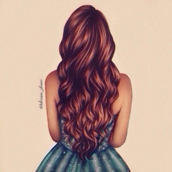 Девушка со спины рисунок