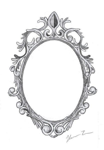 Овальная рамка для тату