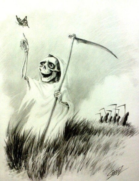 Тату смерть с косой эскизы