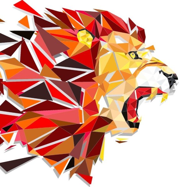Полигональная фигура Лев