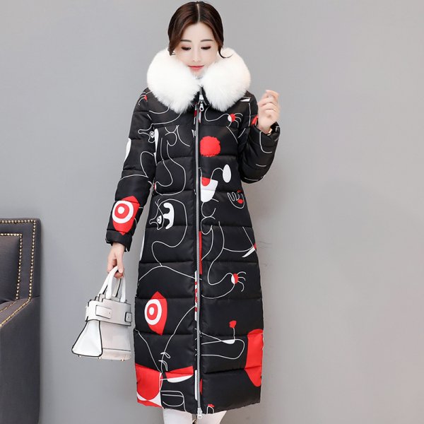 Разноцветный пуховик женский