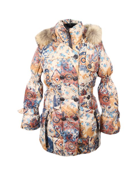 Пуховик с принтом