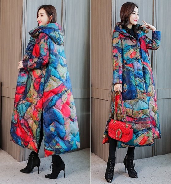 Разноцветное пальто