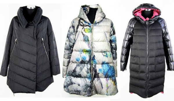 Необычные длинные женские пуховики