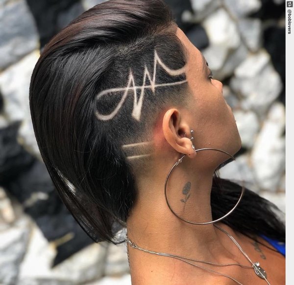 Стрижка с выбритым затылком