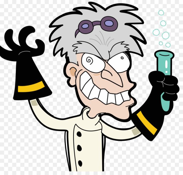 Ученый на белом фоне