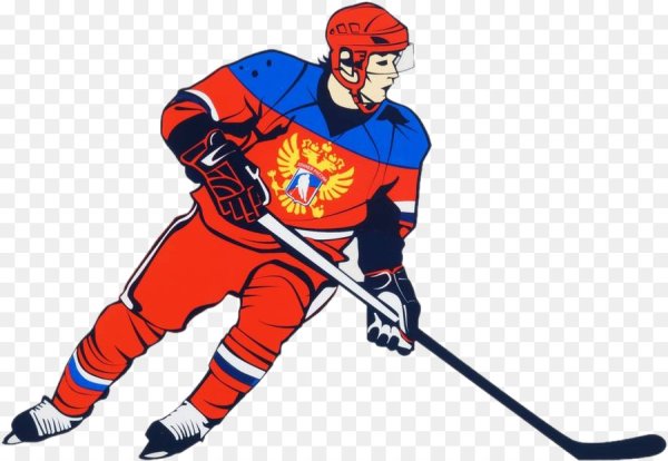 Хоккеист на прозрачном фоне