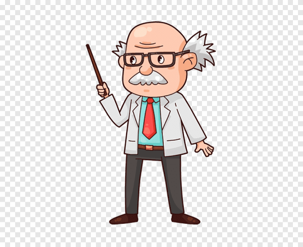 Профессор на белом фоне