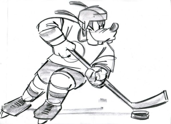Хоккей рисунок карандашом