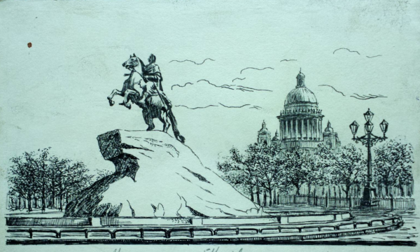 Петербург медный всадник гравюра