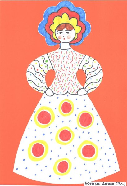 Кокошник дымковской барышни