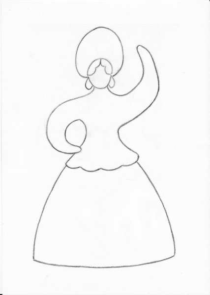 Рисование Дымковская Барыня