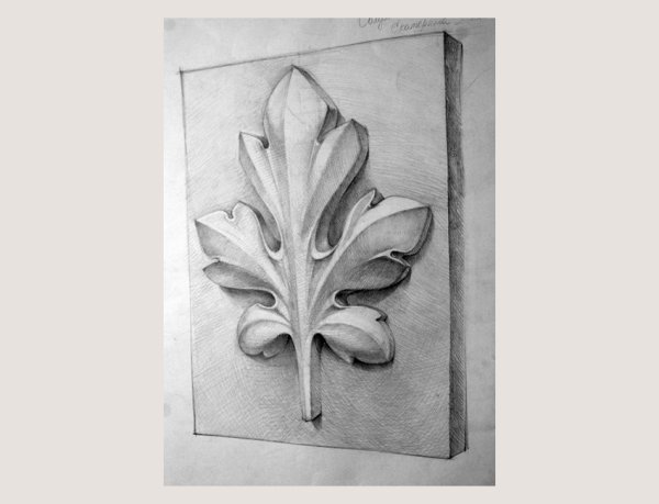 Гипсовая розетка пятилистник Академический рисунок