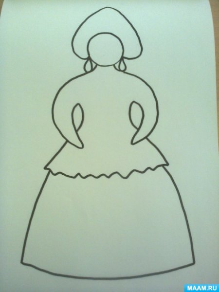 Дымковская барышня рисование в старшей группе