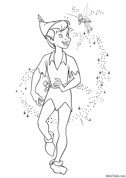 Раскраска Питер Пэн