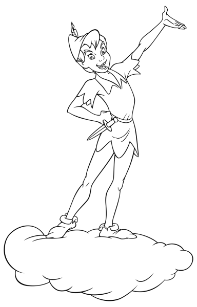 Питер Пэн раскраска для детей