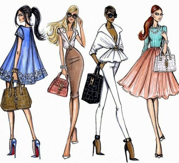 Эскизы моделей для рисования одежды