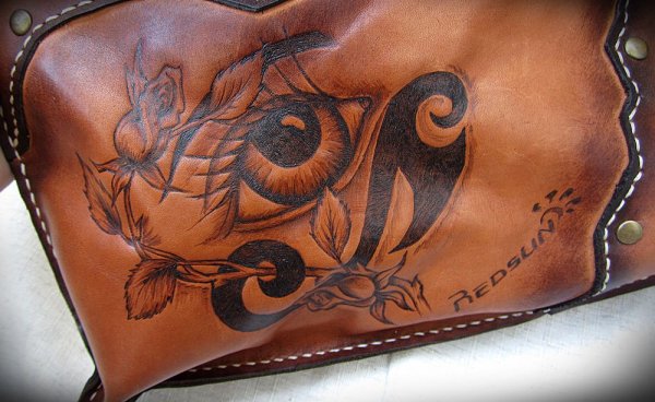 Выжигание на кожаных изделиях