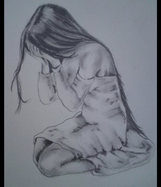 Рисунок плачущей девушки