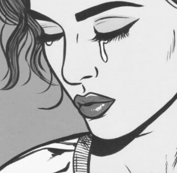 Рисунок плачущей девушки