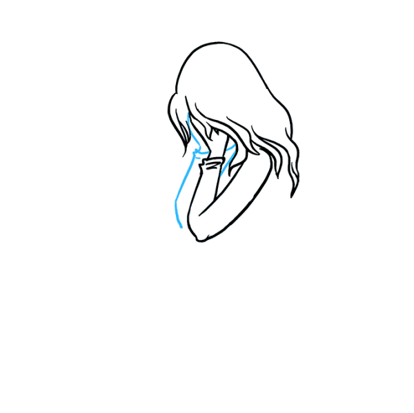 Рисунок плачущей девушки