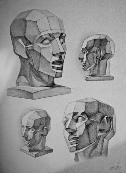 Давид гипсовая голова обрубовка