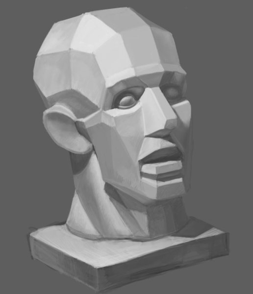 Гипсовая голова Гудона обрубовка