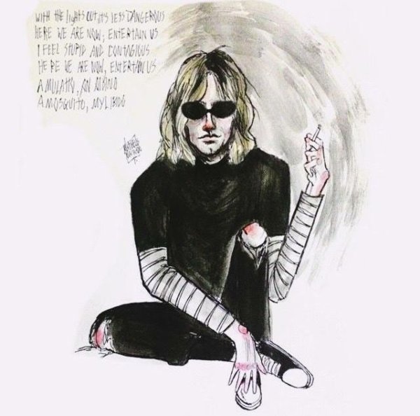 Курт Кобейн рисунок
