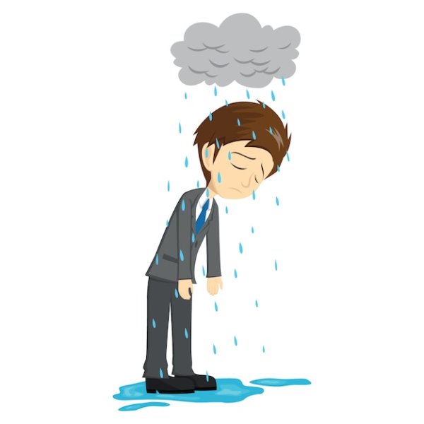 Грустный человек вектор