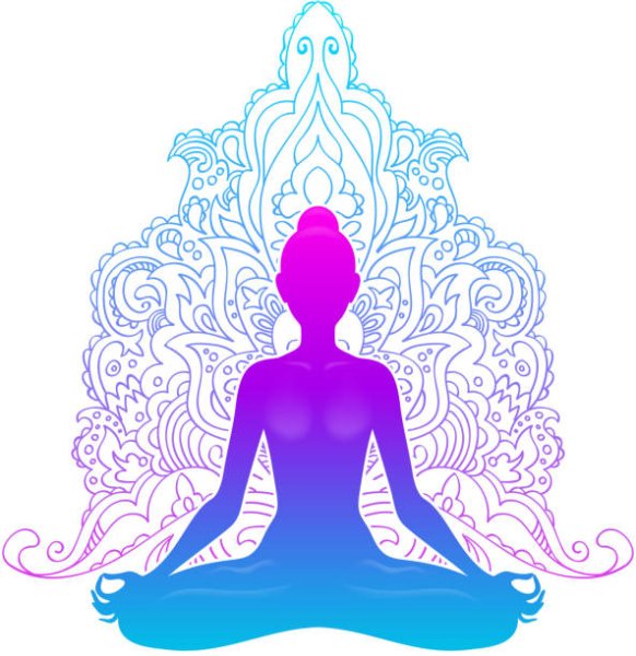 Силуэт женщины в позе лотоса