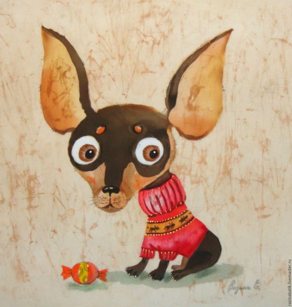 Русский той терьер карандашом