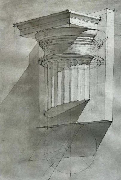 Дорическая Капитель Академический рисунок