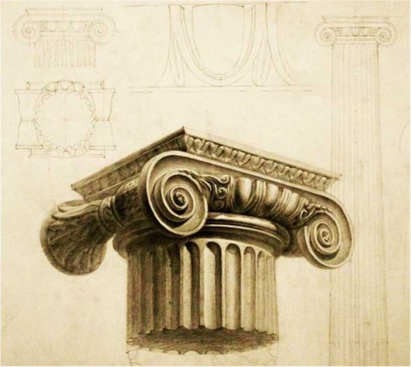 Дорическая Капитель Академический рисунок