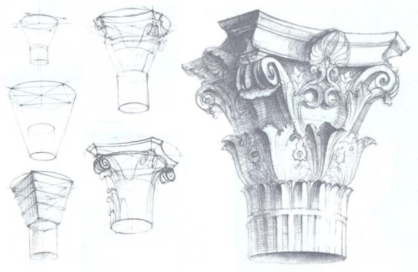 Коринфская Капитель Академический рисунок