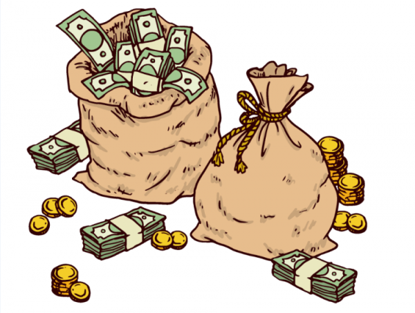 Мешок с деньгами рисованный