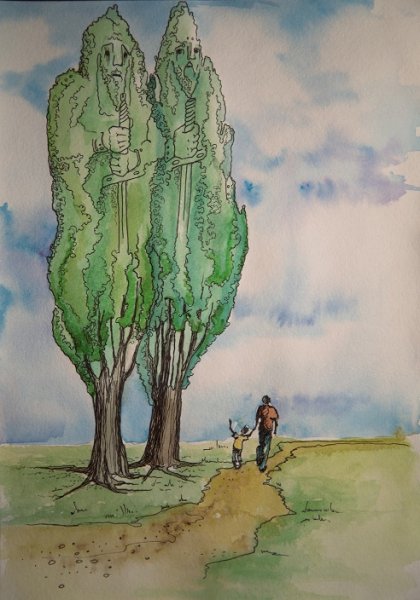 Тополь пирамидальный листья